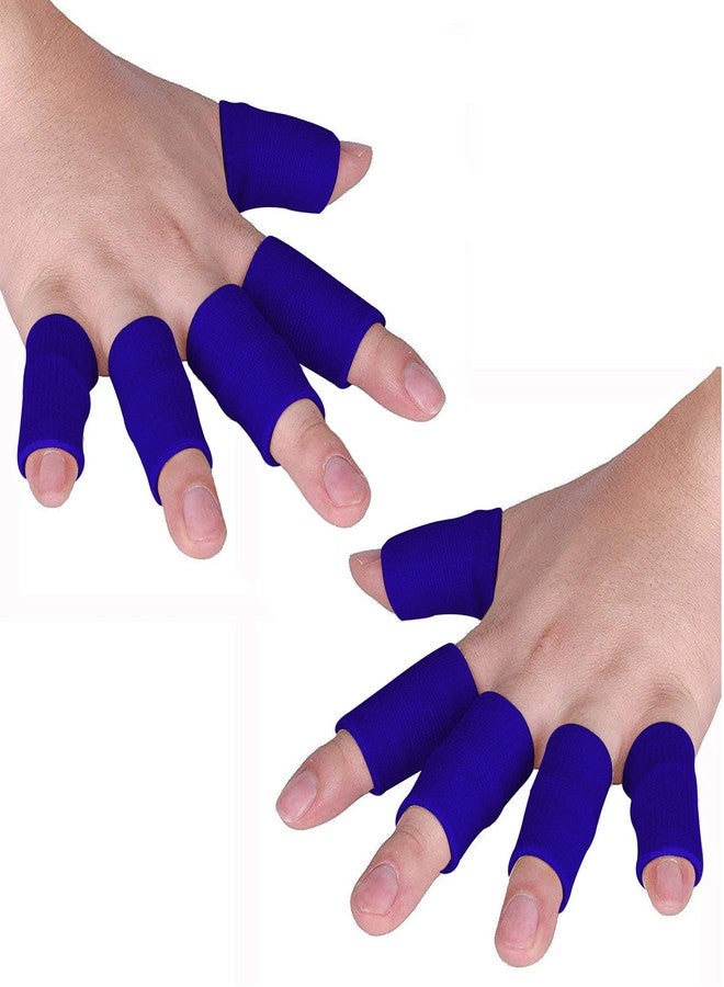 JoyFit ?Spandex Finger Support-Adjustable Pain Relief & Sleeve Protector With Comfortable Cushion Pressure For Cricket,Exercise,Gym Fitness,Volleyball,Badminton & Tennis,Men & Women [10 Pc,Free Size] - Image 1