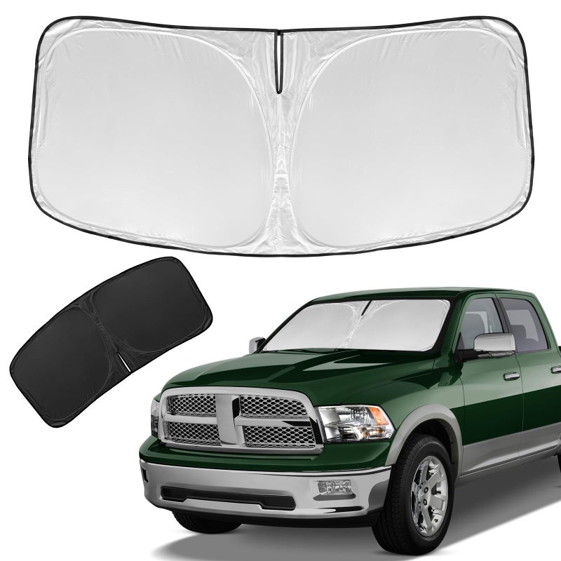 for Dodge RAM 1500 Sun Shade Sunshade Windshield Cover - 4 Layers Front Window Shade for or 2019-2023 2024 RAM 1500 2Dr RegularCab 4Dr QuadCab CrewCab MegaCab Pickup Sun Visor Car Accessories