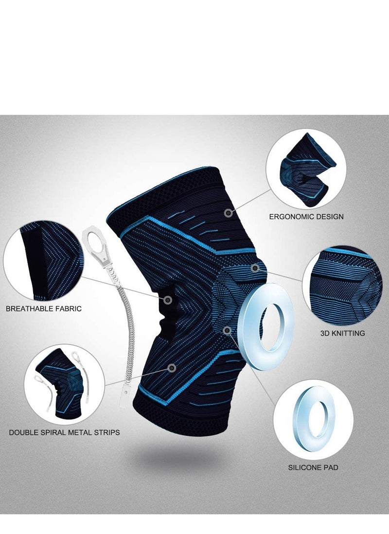 Cuken 1 Piece Professional Knee Brace with Patella Gel Pads & Side Stabilizers,Knee Pads for Running,Meniscus Tear,ACL,Arthritis,Joint Pain Relief，Applicable population weight: 65-75KG  - Image 2
