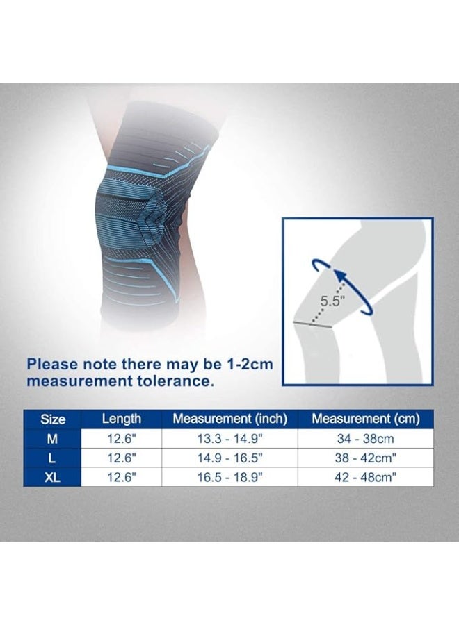 Cuken 1 Pcs Professional Grade Hinged Knee Brace with Side Stabilizers and Patella Gel Pad, for ACL, Meniscus Tear, Arthritis Support and Joint Pain Relief, Post Surgery Injury Recovery Brace, Blue Black L - Image 3