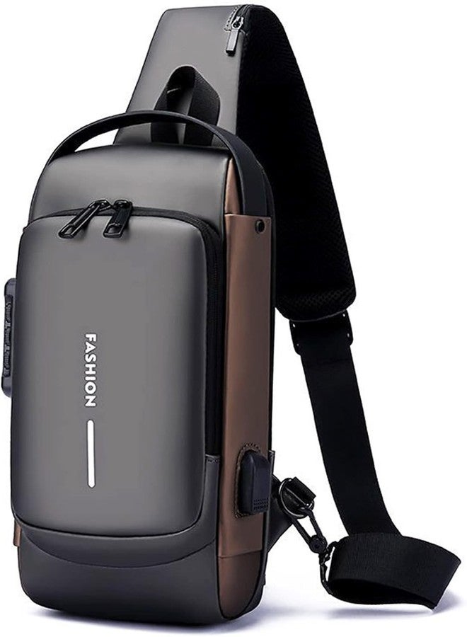 Grabnix Sling Bag for Men & Women, Crossbody Backpack with USB Charging Port, Anti-Theft Chest Bag, Messenger Bags, Waterproof Casual Shoulder Bag (Multicolor) - Image 1