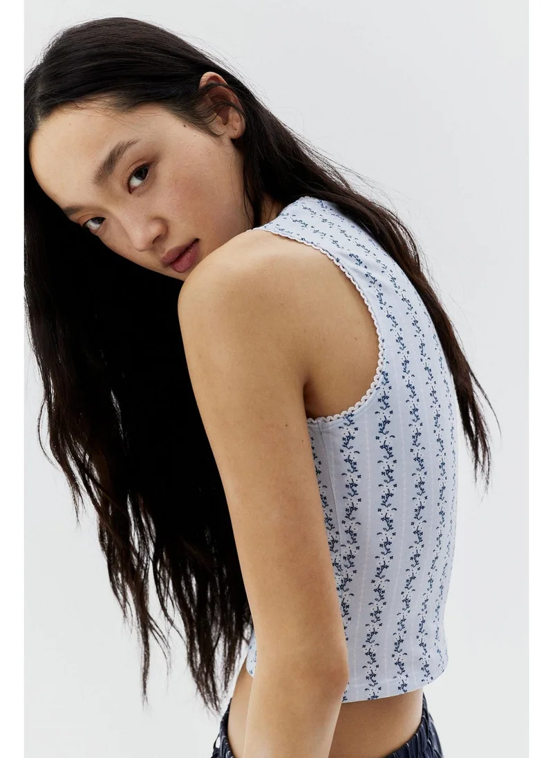 اتش اند ام Picot-trimmed vest top