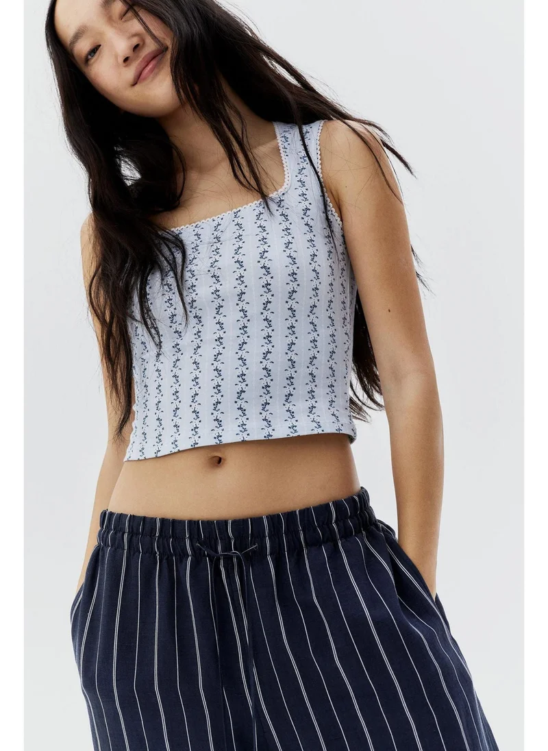اتش اند ام Picot-trimmed vest top