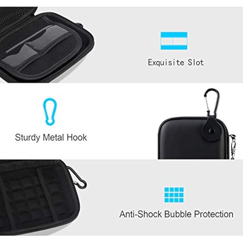 Hard Drive Case for Western Digital WD My Passport Elements, Seagate Backup Plus Slim Canvio Basics Portable External Hard Drive 1TB 2TB 3TB 4TB 5TB USB 3.0 HDD Water Repellent Travel Bag,Black - Image 2