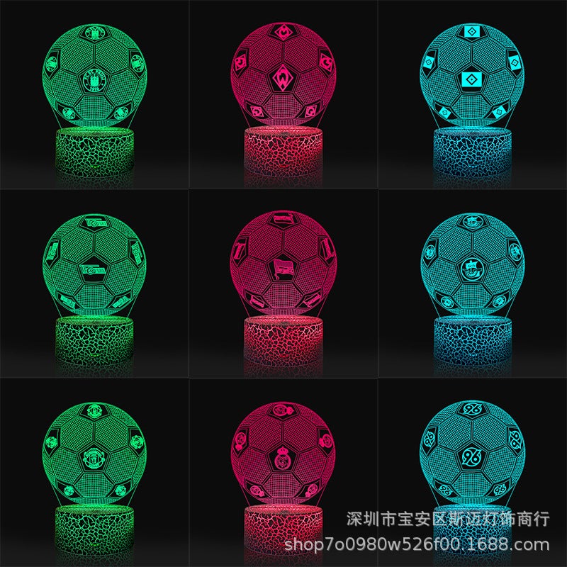 Football Night Light Export Led Creative 3D Acrylic Battery Colorful Touch Remote Control Desk Lamp - Image 3