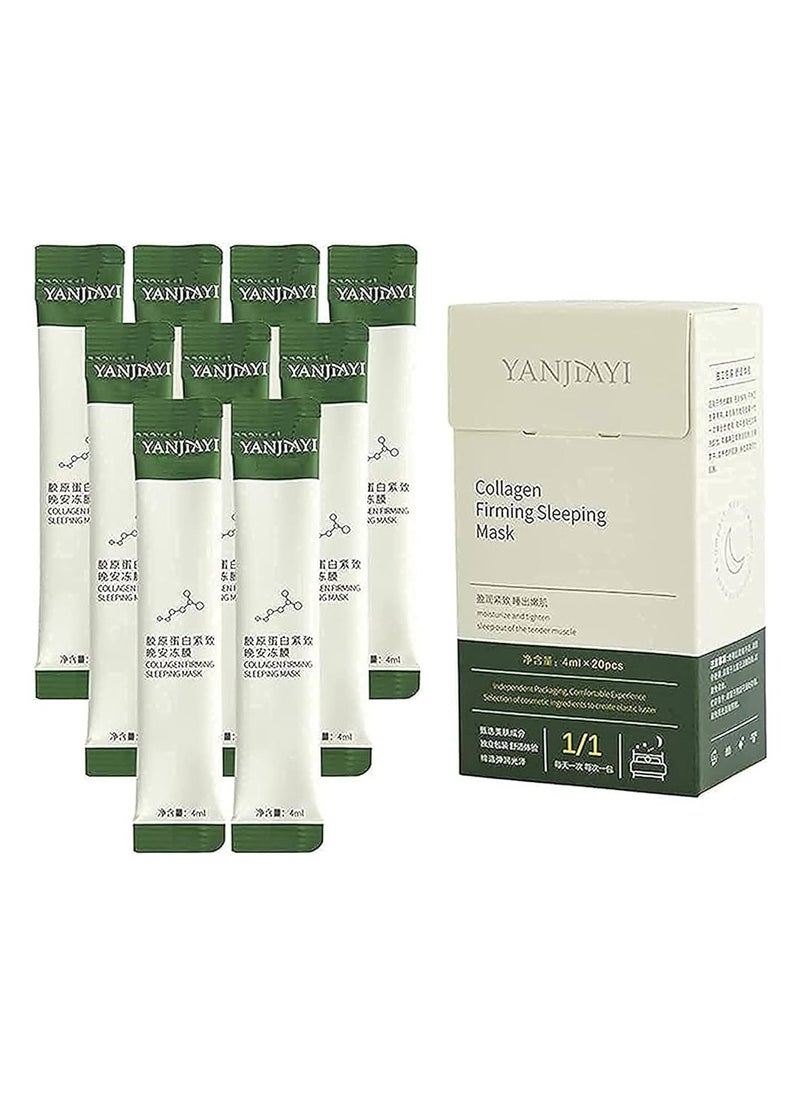 YANJIAYI - 20 Packs Korean Collagen Face Mask Skin Care Washfree Sleeping Facial Mask Essential Lifting Firming Anti Aging White 20 Count (Pack Of 1) - Image 1