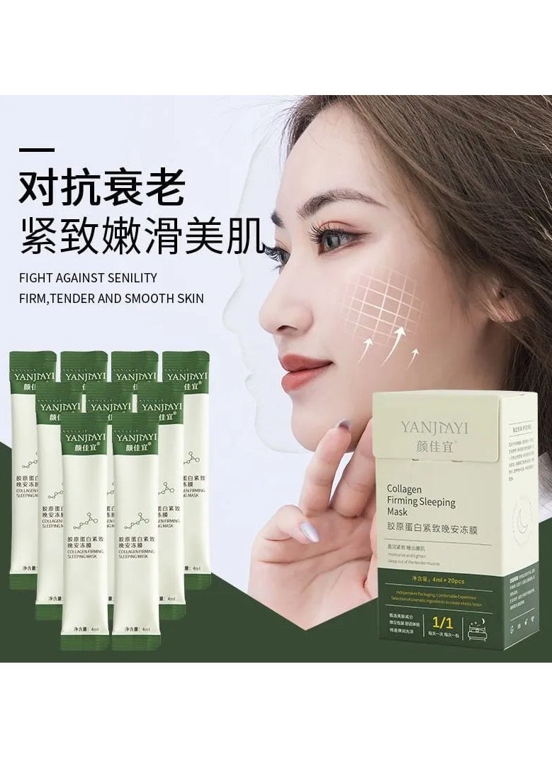 YANJIAYI - 20 Packs Korean Collagen Face Mask Skin Care Washfree Sleeping Facial Mask Essential Lifting Firming Anti Aging White 20 Count (Pack Of 1) - Image 1