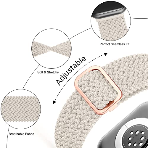 Meliya Braided Stretchy Band Compatible for Apple Watch Strap 38mm 40mm 41mm 42mm 44mm 45mm 46mm 49mm for Women Men, Nylon Elastic Wristbands for iWatch Series 10 9 8 7 6 SE 5 4 3 2 Ultra Ultra 2 - Image 2