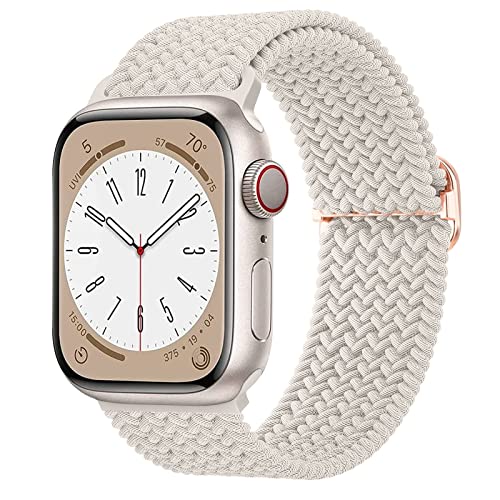 Meliya Braided Stretchy Band Compatible for Apple Watch Strap 38mm 40mm 41mm 42mm 44mm 45mm 46mm 49mm for Women Men, Nylon Elastic Wristbands for iWatch Series 10 9 8 7 6 SE 5 4 3 2 Ultra Ultra 2 - Image 1