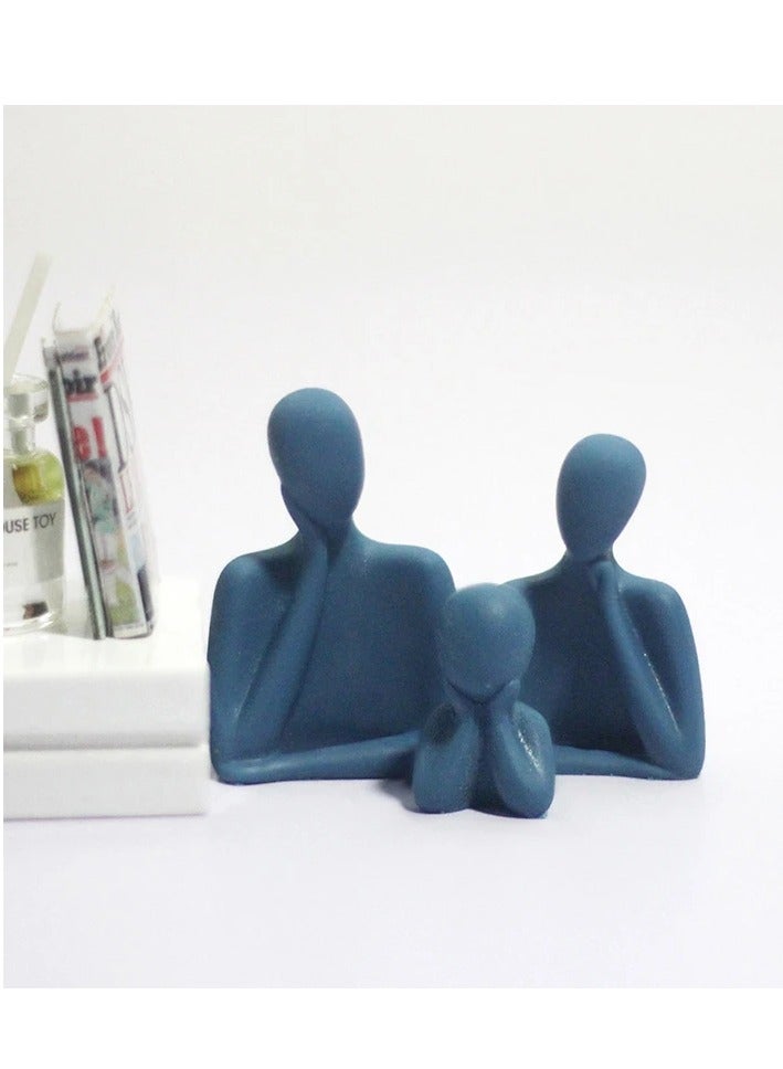 Couple And Family Statue | Thinking Solid Polyester Blend Sculpture | Small Home Decor Pieces For Living Room | Table Art Pieces  - Image 1