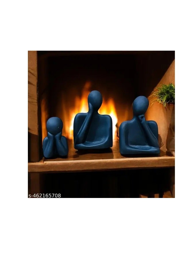 Couple And Family Statue | Thinking Solid Polyester Blend Sculpture | Small Home Decor Pieces For Living Room | Table Art Pieces  - Image 2