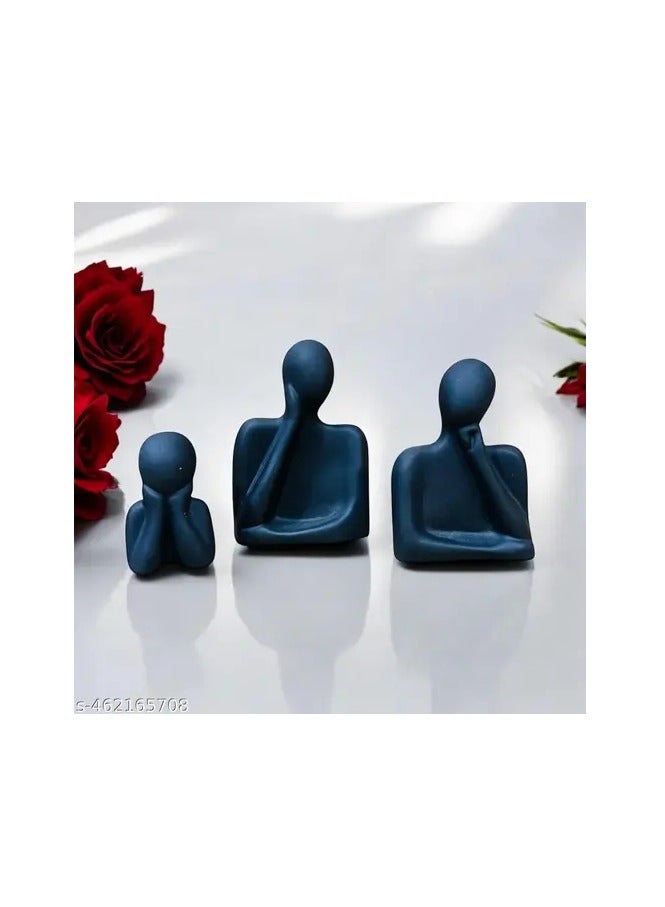 Couple And Family Statue | Thinking Solid Polyester Blend Sculpture | Small Home Decor Pieces For Living Room | Table Art Pieces  - Image 3