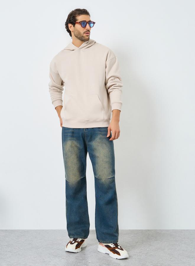 Styli Men Oversized Back Printed Fleece Hoodie - Image 2