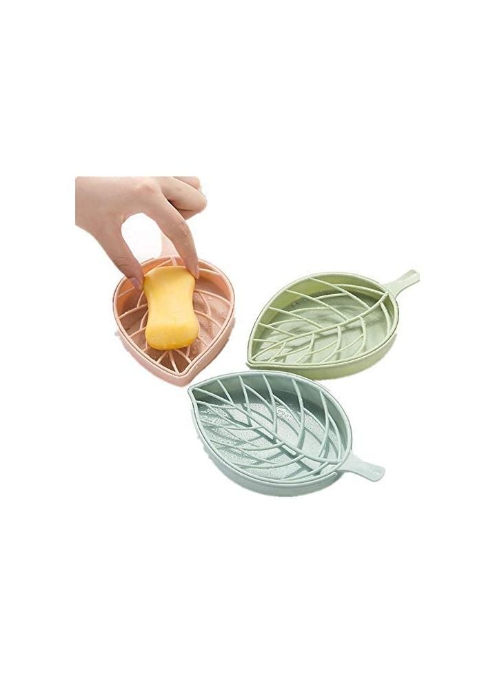 كول بيبي 3 عبوات حامل صابون على شكل أوراق الشجر مع أطباق صابون بلاستيكية - Image 4