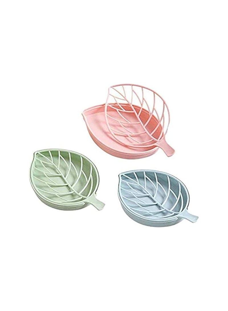 كول بيبي 3 عبوات حامل صابون على شكل أوراق الشجر مع أطباق صابون بلاستيكية - Image 1