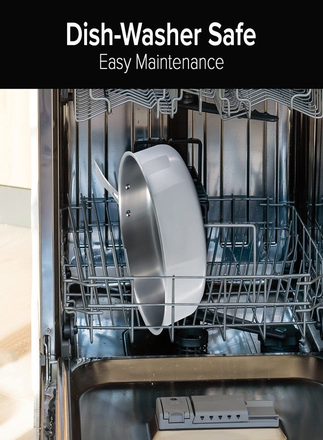 نيو ويف مقلاة نوويف التجارية سعة 3 كوارت مصنوعة من الفولاذ المقاوم للصدأ ثلاثي الطبقات مع غطاء، بتقنية التسخين المتساوي، هيكل عميق ومتين من الفولاذ المقاوم للصدأ 18/10، خالية من مادة PTFE وPFOA وPFAS - Image 5