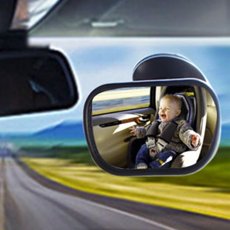 Universal Car Rearview Mirror with Suction Cup Wide Angle Shatterproof Rear Seat Safety - Image 5