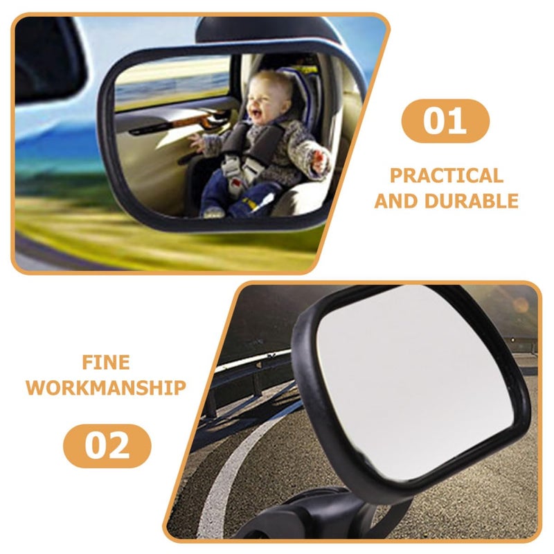 Universal Car Rearview Mirror with Suction Cup Wide Angle Shatterproof Rear Seat Safety - Image 4