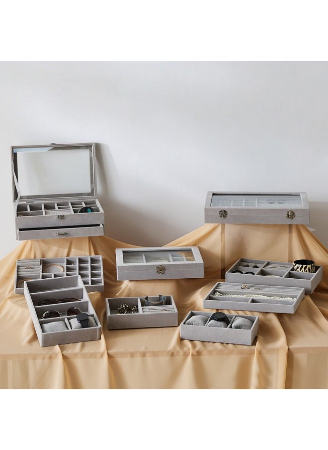 Home Box Velour 2-Tier Jewellery Organiser 30 x 10 x 20 cm  - Image 5