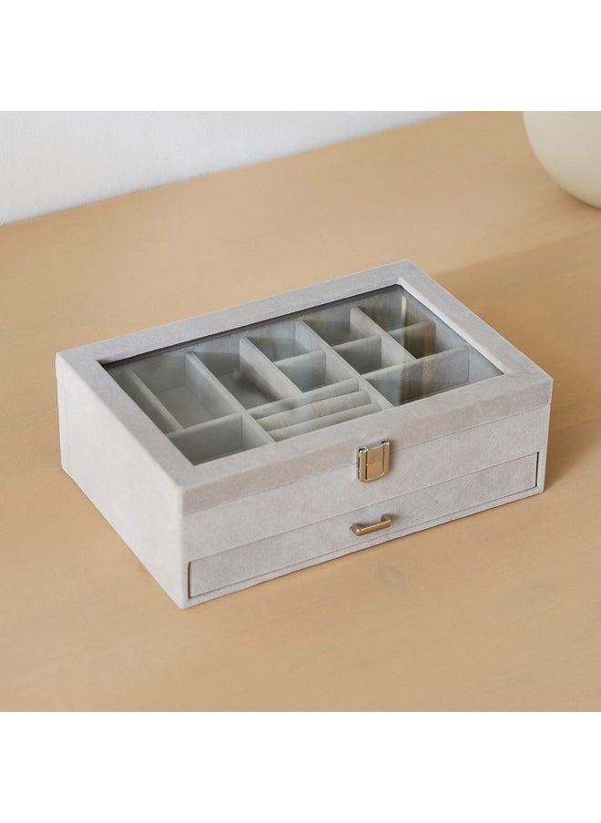 Home Box Velour 2-Tier Jewellery Organiser 30 x 10 x 20 cm  - Image 4