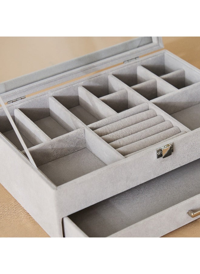 Home Box Velour 2-Tier Jewellery Organiser 30 x 10 x 20 cm - Image 4