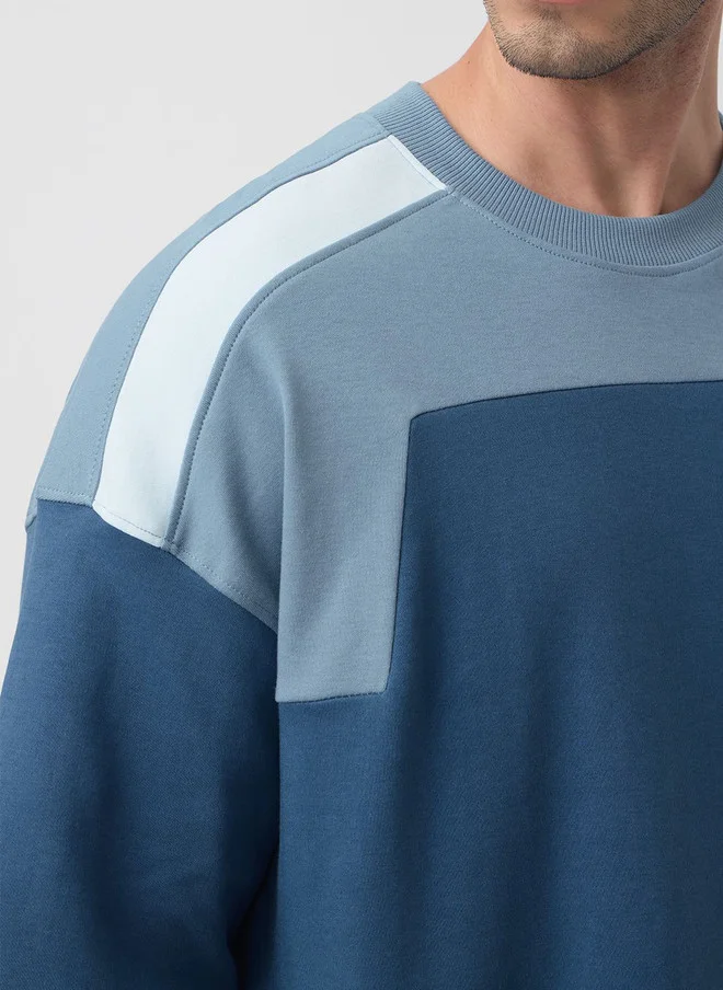 The Souled Store  The Souled Store Oversized Colourblocked Pure Cotton Drop-Shoulder T-shirt  | Best Price UAE