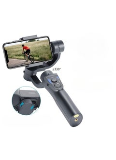 Three Axis Handheld Gimbal Stabilizer & LED Adjustable Night Fill Light and Lightning Zoom Face Tracking Time Lapse Portable PTZ Stabilizer Panorama Mode Sports Camera for Phone