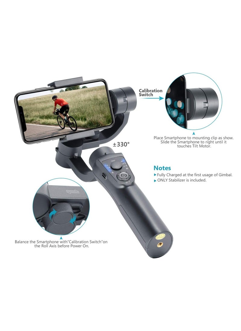 Generic - Three Axis Handheld Gimbal Stabilizer & LED Adjustable Night Fill Light and Lightning Zoom Face Tracking Time Lapse Portable PTZ Stabilizer Panorama Mode Sports Camera for Phone - Image 1