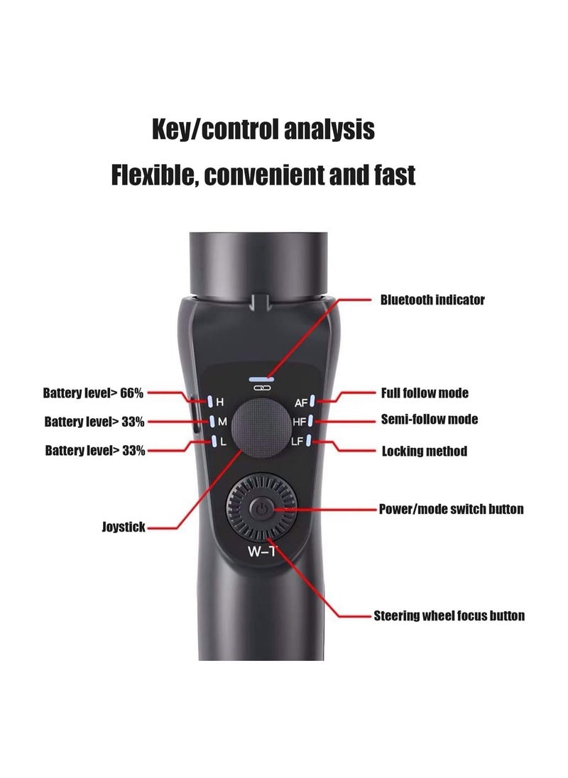 Generic - Three Axis Handheld Gimbal Stabilizer & LED Adjustable Night Fill Light and Lightning Zoom Face Tracking Time Lapse Portable PTZ Stabilizer Panorama Mode Sports Camera for Phone - Image 1