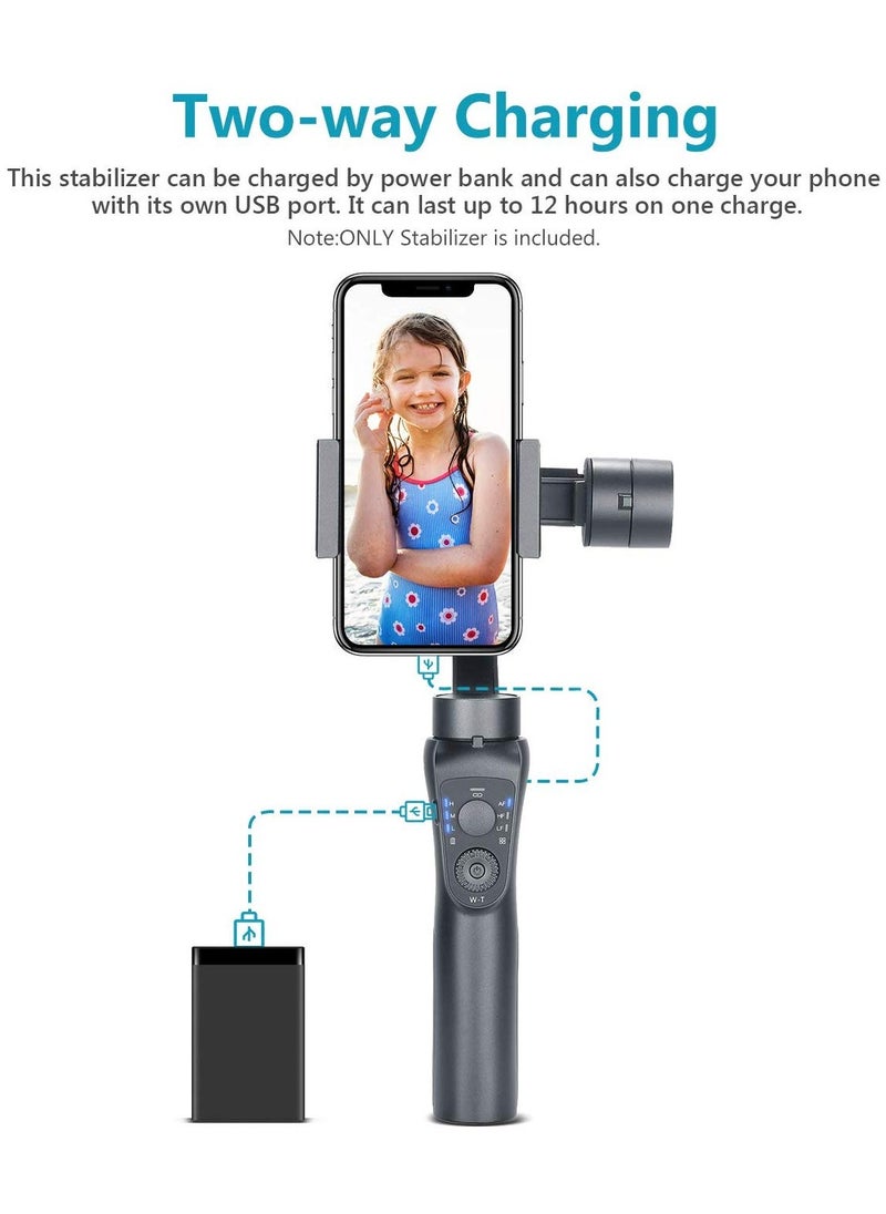 Generic - Three Axis Handheld Gimbal Stabilizer & LED Adjustable Night Fill Light and Lightning Zoom Face Tracking Time Lapse Portable PTZ Stabilizer Panorama Mode Sports Camera for Phone - Image 1