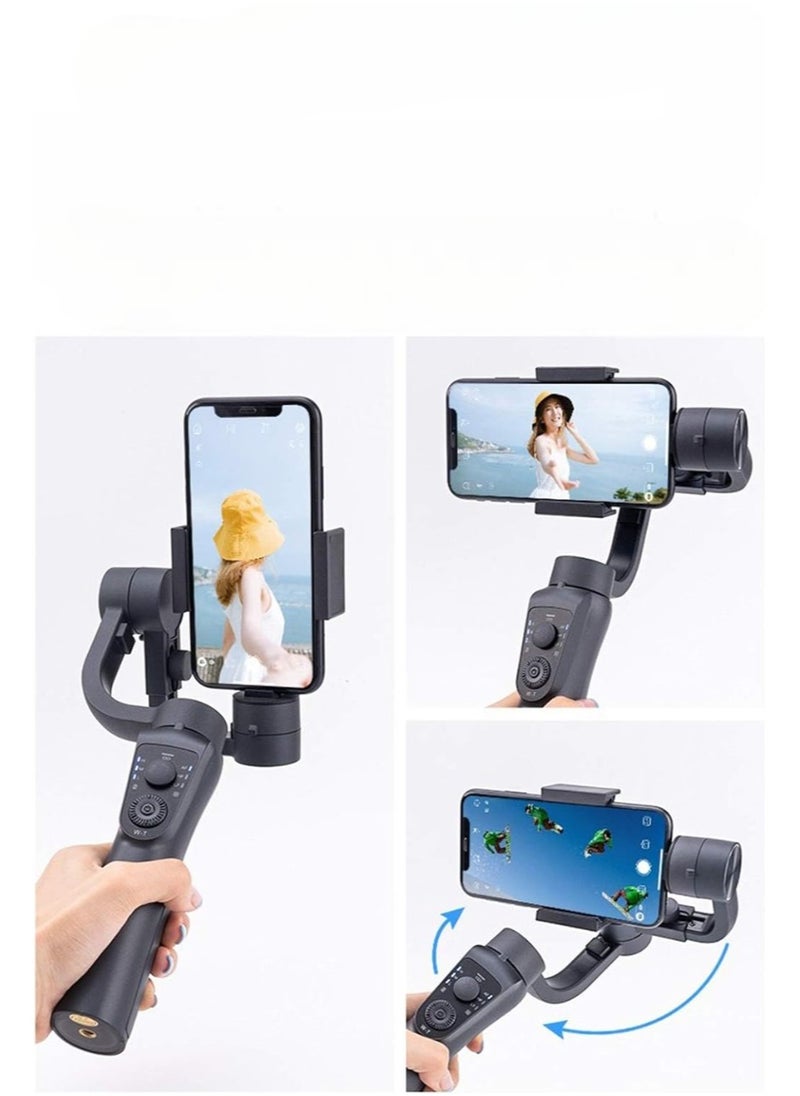 Generic - Three Axis Handheld Gimbal Stabilizer & LED Adjustable Night Fill Light and Lightning Zoom Face Tracking Time Lapse Portable PTZ Stabilizer Panorama Mode Sports Camera for Phone - Image 1