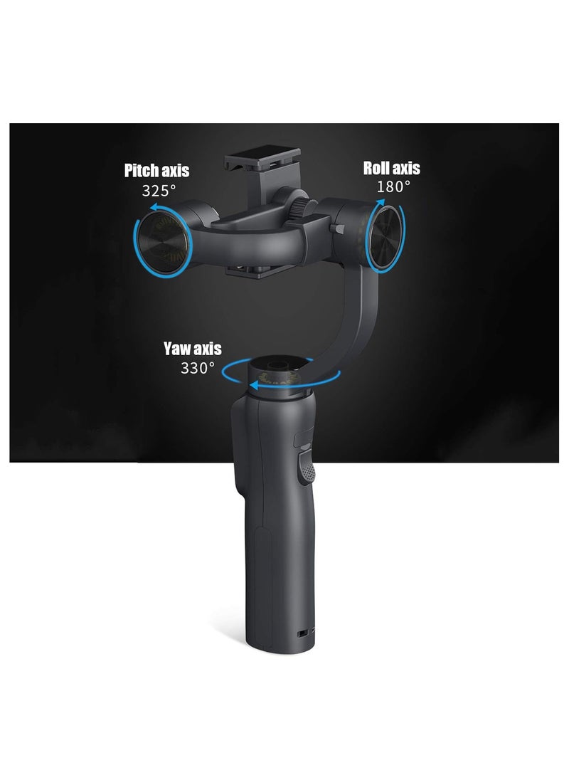 Generic - Three Axis Handheld Gimbal Stabilizer & LED Adjustable Night Fill Light and Lightning Zoom Face Tracking Time Lapse Portable PTZ Stabilizer Panorama Mode Sports Camera for Phone - Image 1
