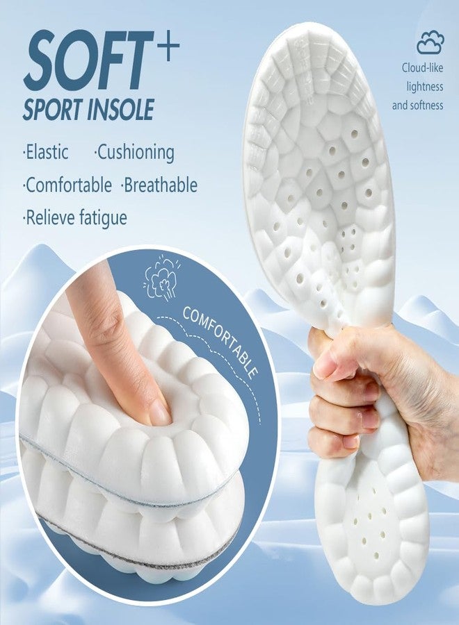 XINIFOOT نعال XINIFOOT Steppers Cloud للرجال والنساء - زوجان من نعال الأحذية المصنوعة من إسفنج الذاكرة الناعم، نعال مبطنة تسمح بالتهوية للجري والوقوف لفترات طويلة، وتخفيف التهاب اللفافة الأخمصية (مقاسات أمريكية من 4 إلى 8.5، رمادي) - Image 4