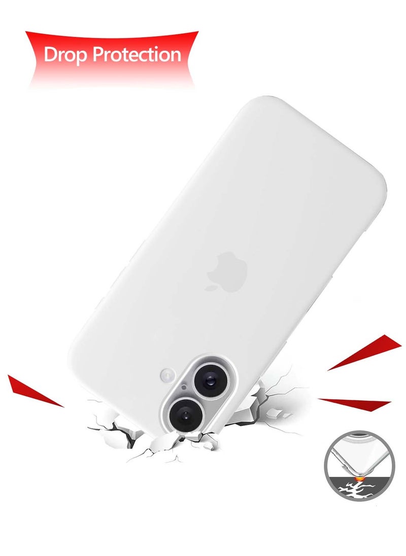 Wtech - Apple iPhone 16 Plus 2024 Premium Soft Liquid Silicone Case Cover - White - Image 1
