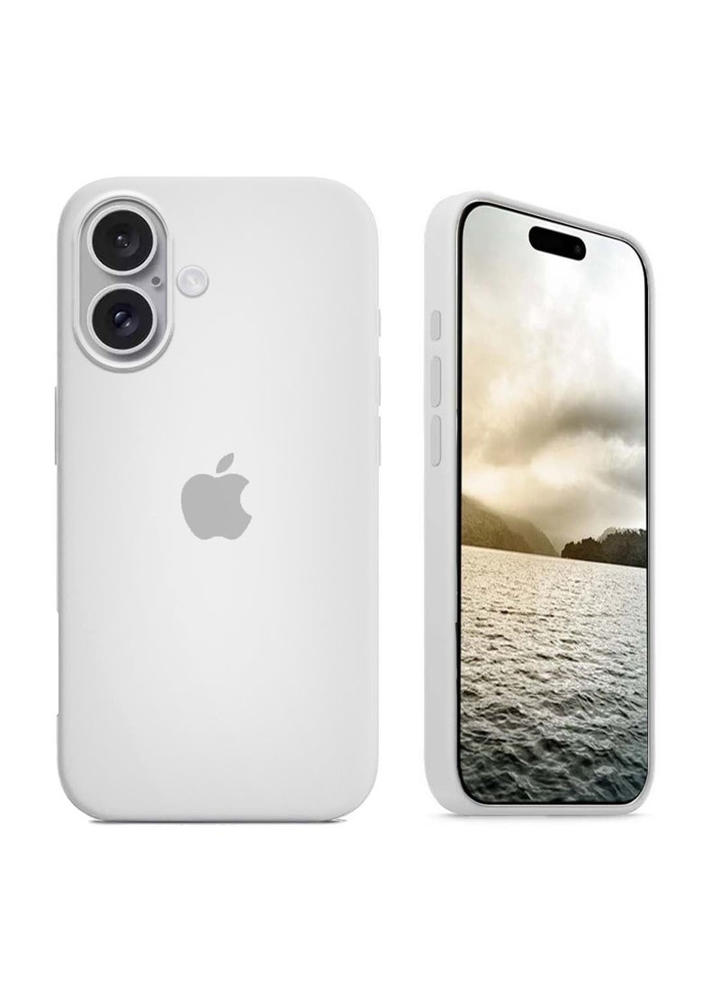 Wtech Apple iPhone 16 Plus 2024 Premium Soft Liquid Silicone Case Cover - White - Image 1