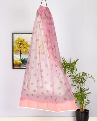 BEUWFEL Cotton Mosquito net for Babies | Cradle Thottil Jhula | Thottil Jhula | Infant Cradle | Premium Baby Baby Swing (Pink) - Image 1