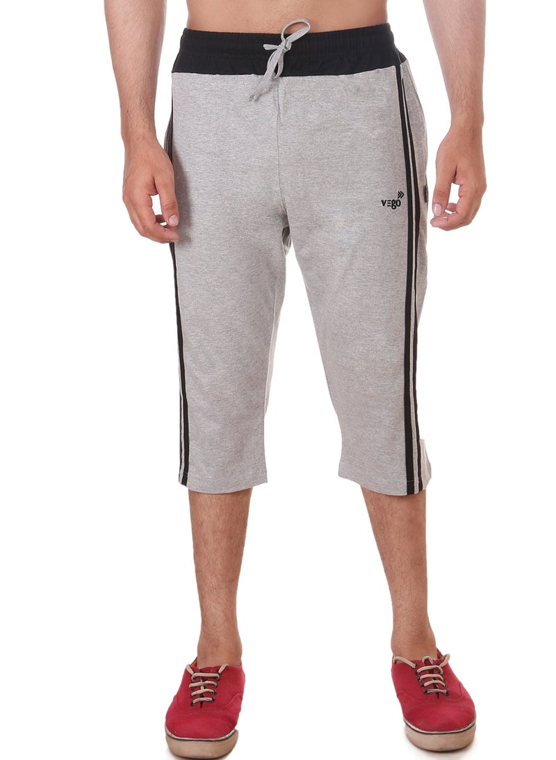 Vego Mens Cotton Three By Fourth, 3/4, Capri, Three Quarter Grey Regular - Image 2
