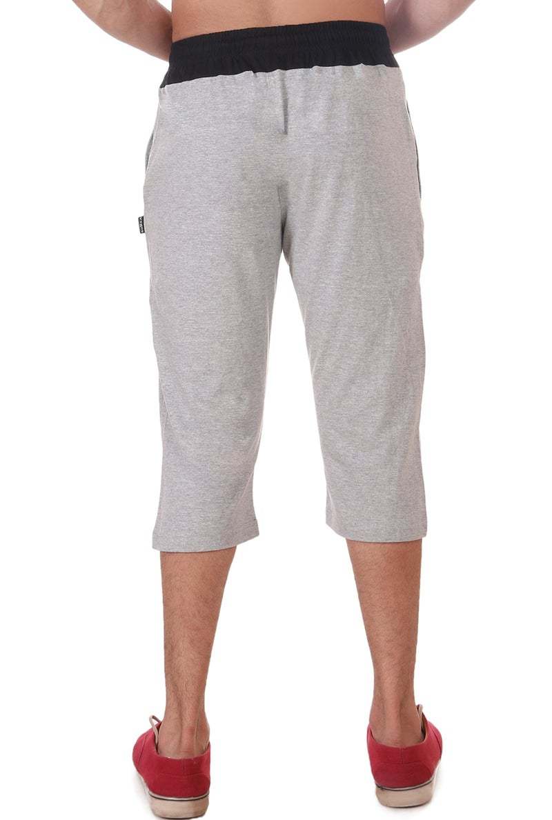 Vego Mens Cotton Three By Fourth, 3/4, Capri, Three Quarter Grey Regular - Image 4