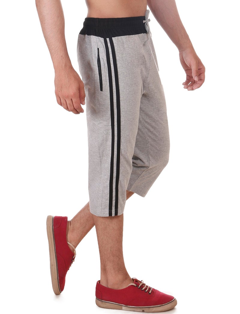 Vego Mens Cotton Three By Fourth, 3/4, Capri, Three Quarter Grey Regular - Image 5