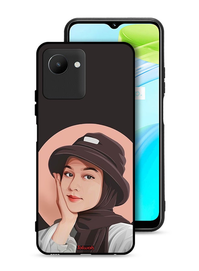 Realme C30s Protective Case Cover Cute Hat Girl Paint Art