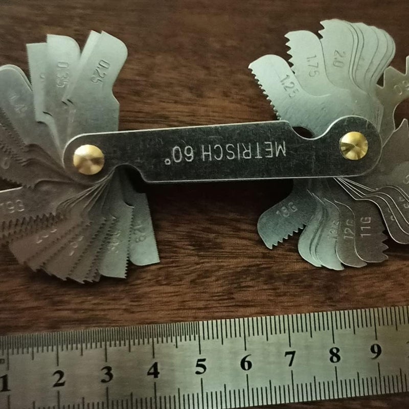 klarako 6 Sets Thread template screw thread pitch gauge thread gauge pitch measures screw pitch measuring tool center gauge screw pitch gauge Screw Gauge Stainless steel cutting Plug gauge - Image 5