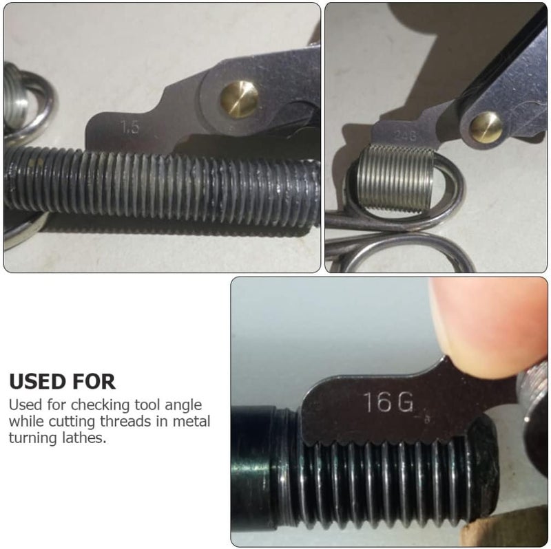 klarako 6 Sets Thread template screw thread pitch gauge thread gauge pitch measures screw pitch measuring tool center gauge screw pitch gauge Screw Gauge Stainless steel cutting Plug gauge - Image 2