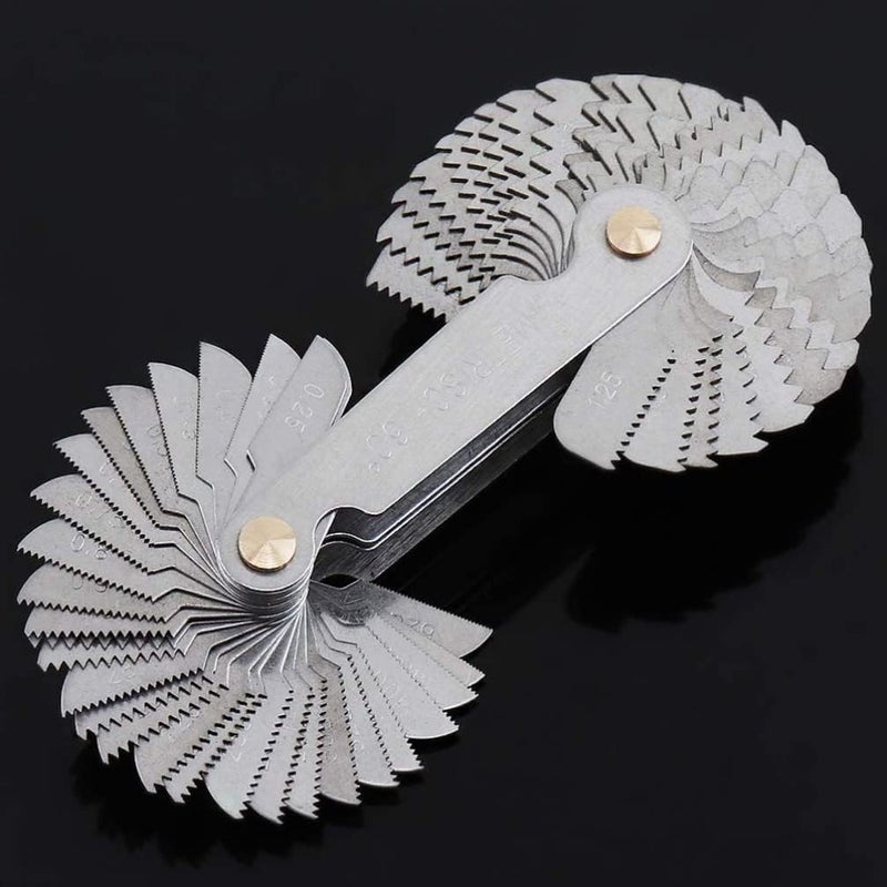 klarako 6 Sets Thread template screw thread pitch gauge thread gauge pitch measures screw pitch measuring tool center gauge screw pitch gauge Screw Gauge Stainless steel cutting Plug gauge - Image 3