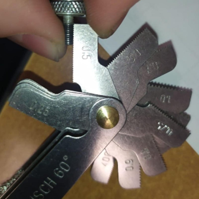 klarako 6 Sets Thread template screw thread pitch gauge thread gauge pitch measures screw pitch measuring tool center gauge screw pitch gauge Screw Gauge Stainless steel cutting Plug gauge - Image 4