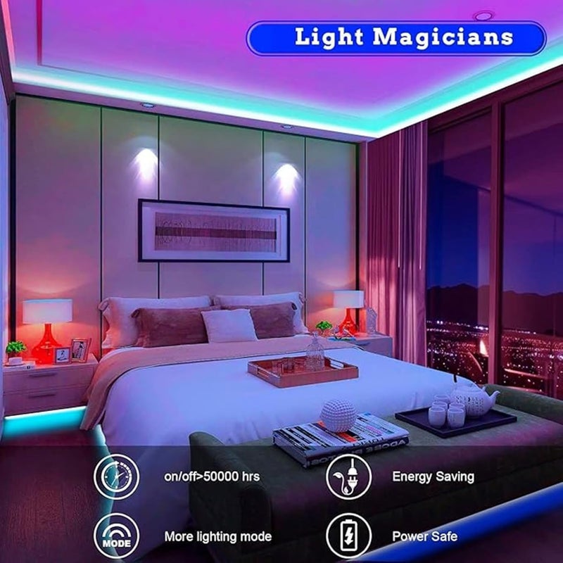R.G.B LED Strip Light 50M/164FT – Color Changing Strip Light with Remote Control | Waterproof Flexible Strip Light for Indoor/Outdoor Use | Decorative Lighting for Home, Garden, Events - Image 4