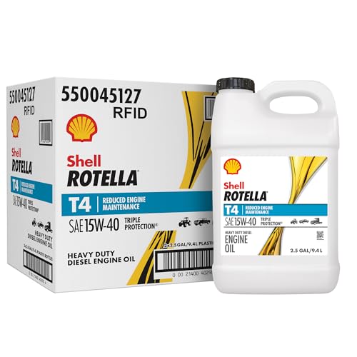 Shell Rotella T4 Triple Protection 15W-40 Diesel Engine Oil, 2.5 Gallon (2 Pack) - Image 1