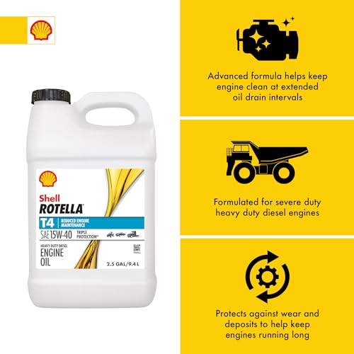 Shell Rotella T4 Triple Protection 15W-40 Diesel Engine Oil, 2.5 Gallon (2 Pack) - Image 3