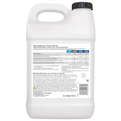 Shell Rotella T4 Triple Protection 15W-40 Diesel Engine Oil, 2.5 Gallon (2 Pack) - Image 2