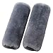 OGLAND 2 Pack Natural Fur Comfort Auto Authentic Sheepskin Car Seat Belt Pads for Adults Soft Texture Shoulder Neck Cushion Pad Protector Genuine Australia Merino Wool Cover Blue Gray - Image 2