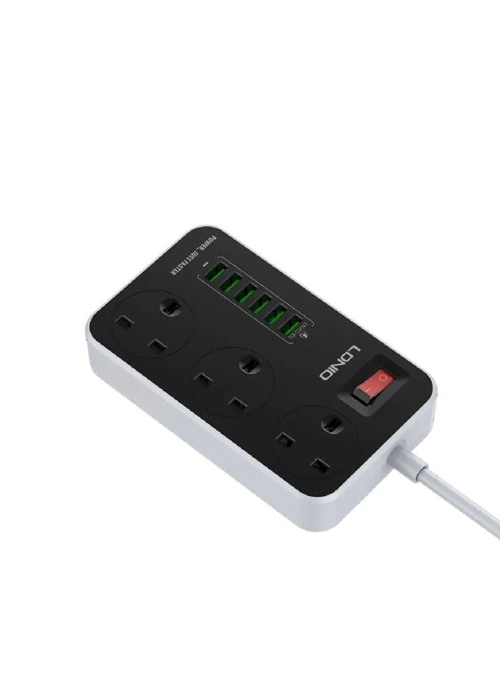 LDNI0 صندوق تمديد الطاقة قطاع الطاقة الذكي 2500 واط 10A 250 فولت منافذ شاحن USB 3.4Amp 17 واط خارج الطاقة فقط أسرع 5 متر كابل - Image 4